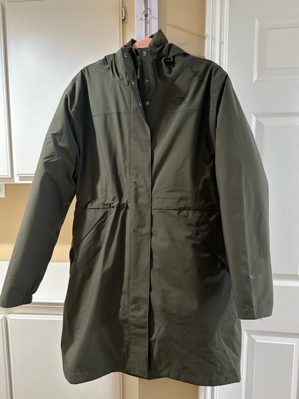 The North Face Olive Green Hooded Raincoat